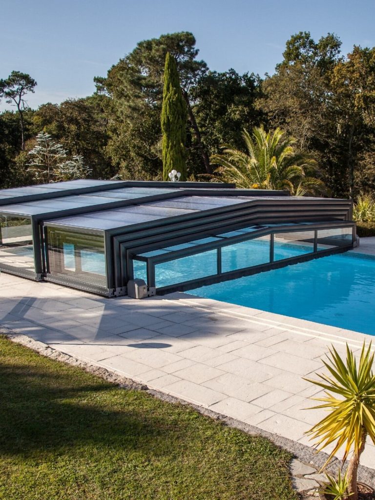 abri piscine mi haut telescopique optimo