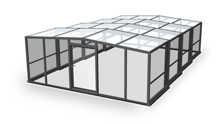 abri haut pour piscine 3d