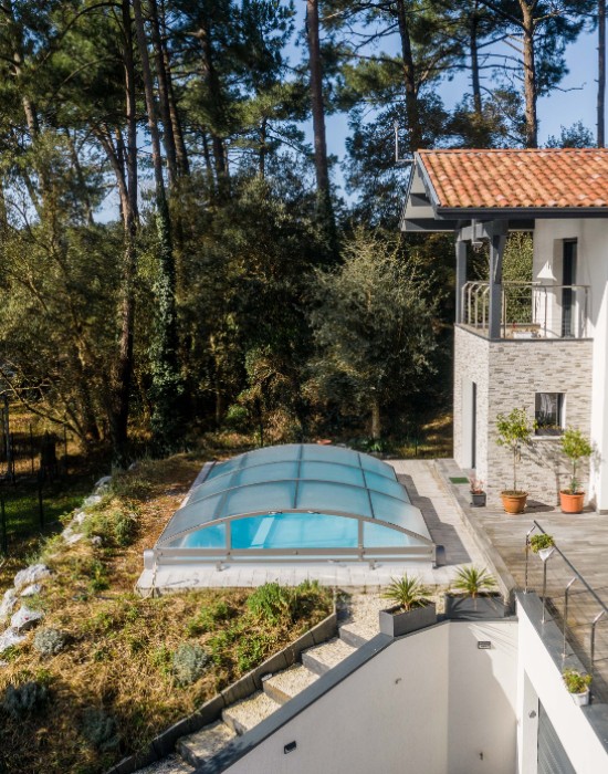 abri de piscine mezzo bas