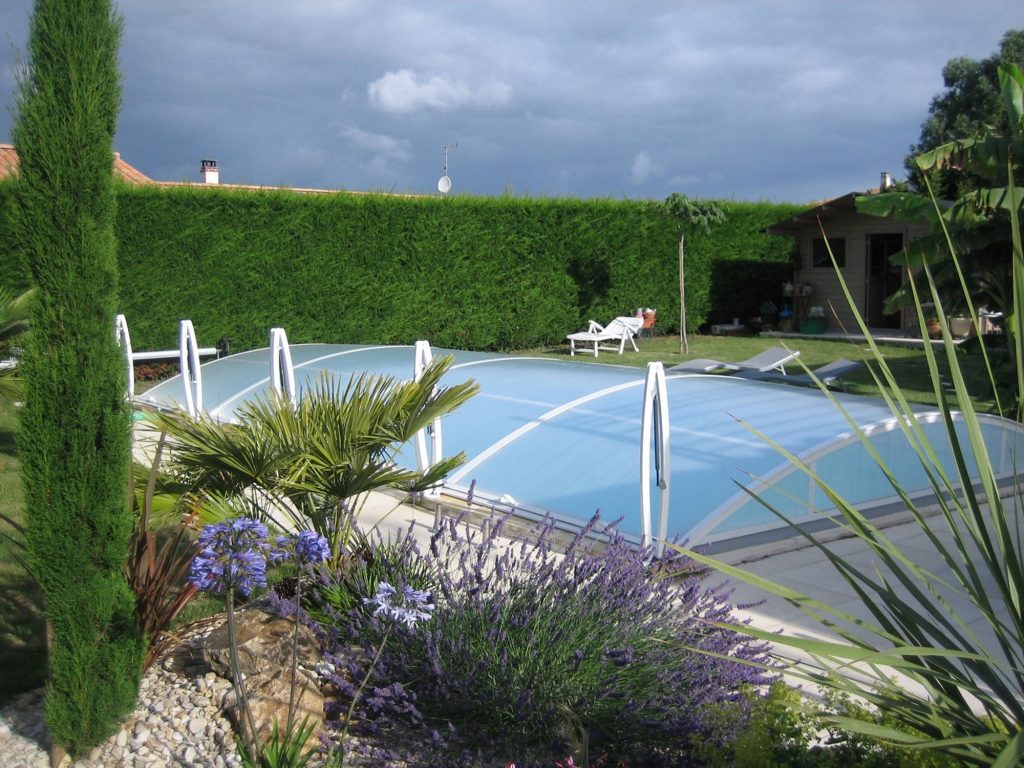 dôme pour piscine bas blanc