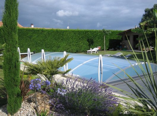 dôme pour piscine bas blanc