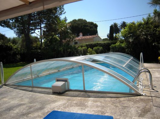 abri pour piscine bas