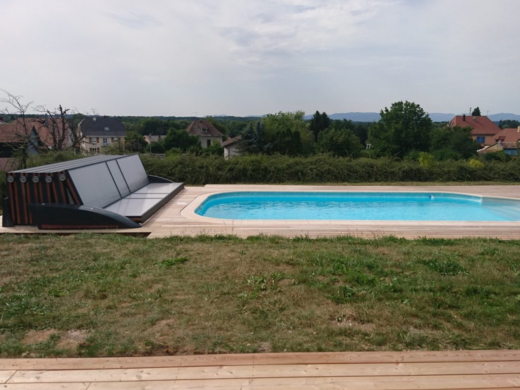 abri couverture de piscine plat