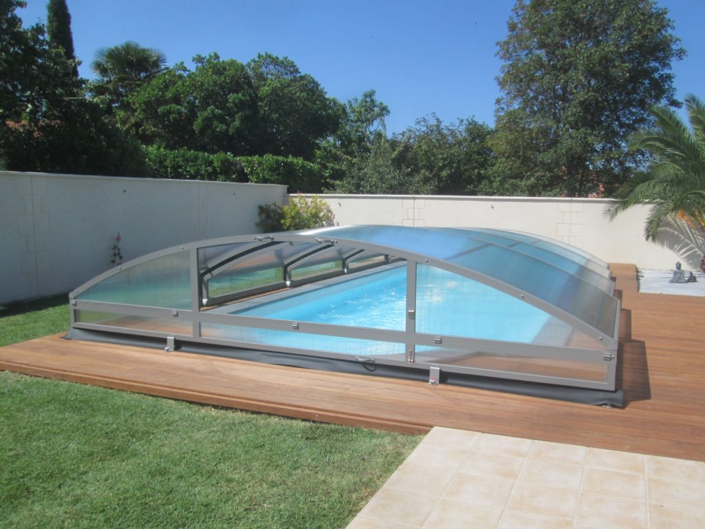 couverture de piscine bas télescopique