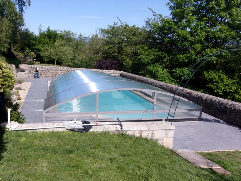 abri bas de piscine télescopique