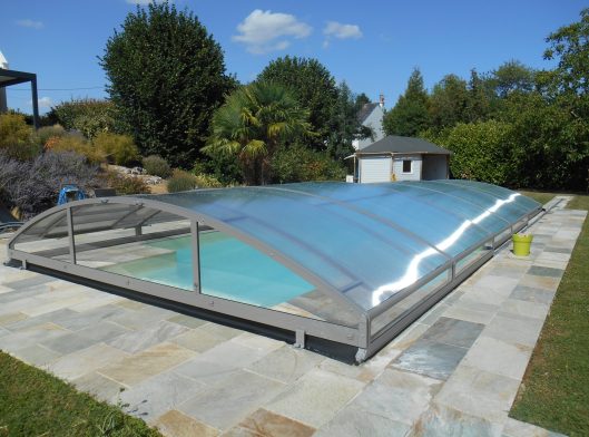 abri bas de piscine télescopique