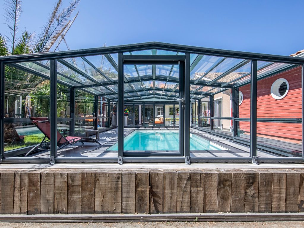 abri de piscine adossé haut