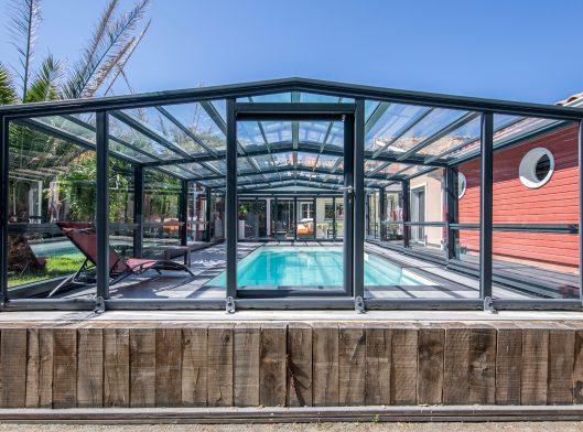 abri de piscine adossé haut