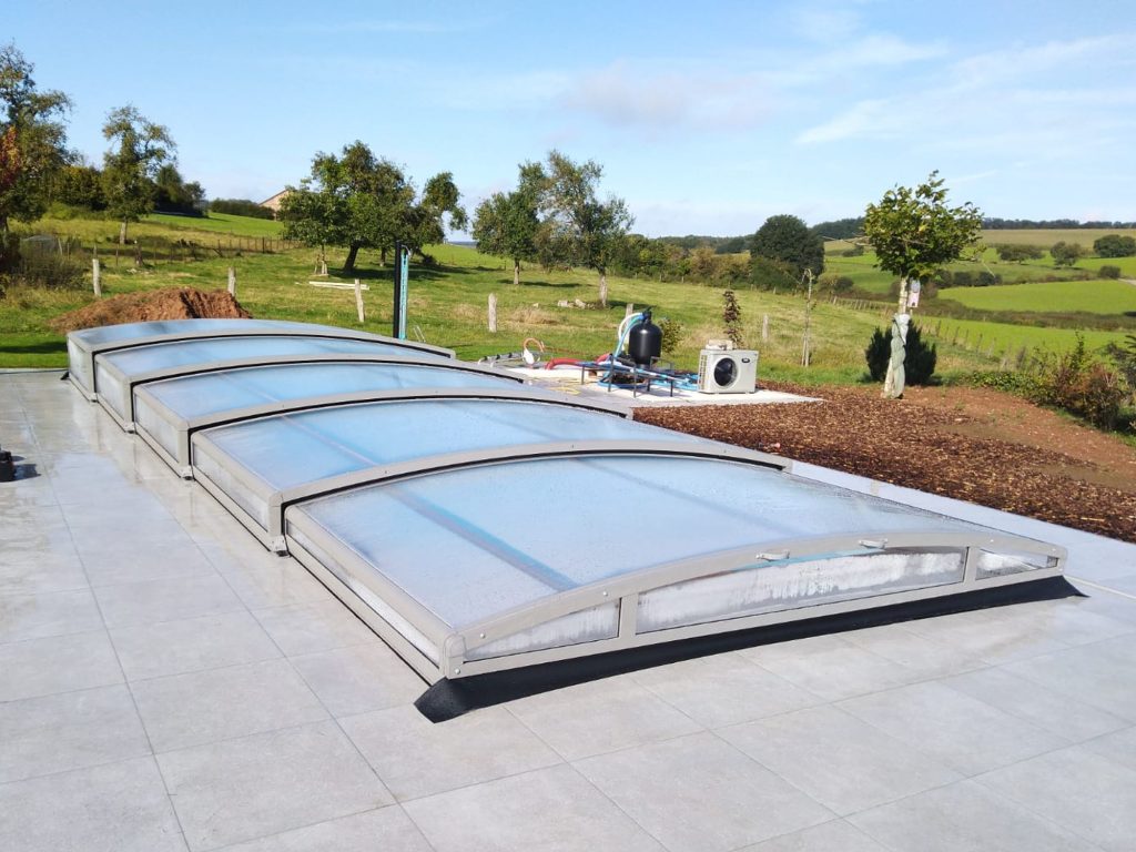 abri de piscine stretto gris