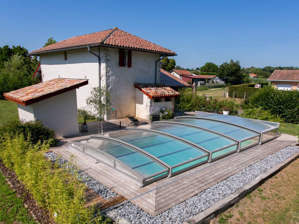 abri pour piscine bas