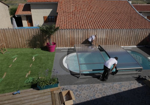 pose abri de piscine